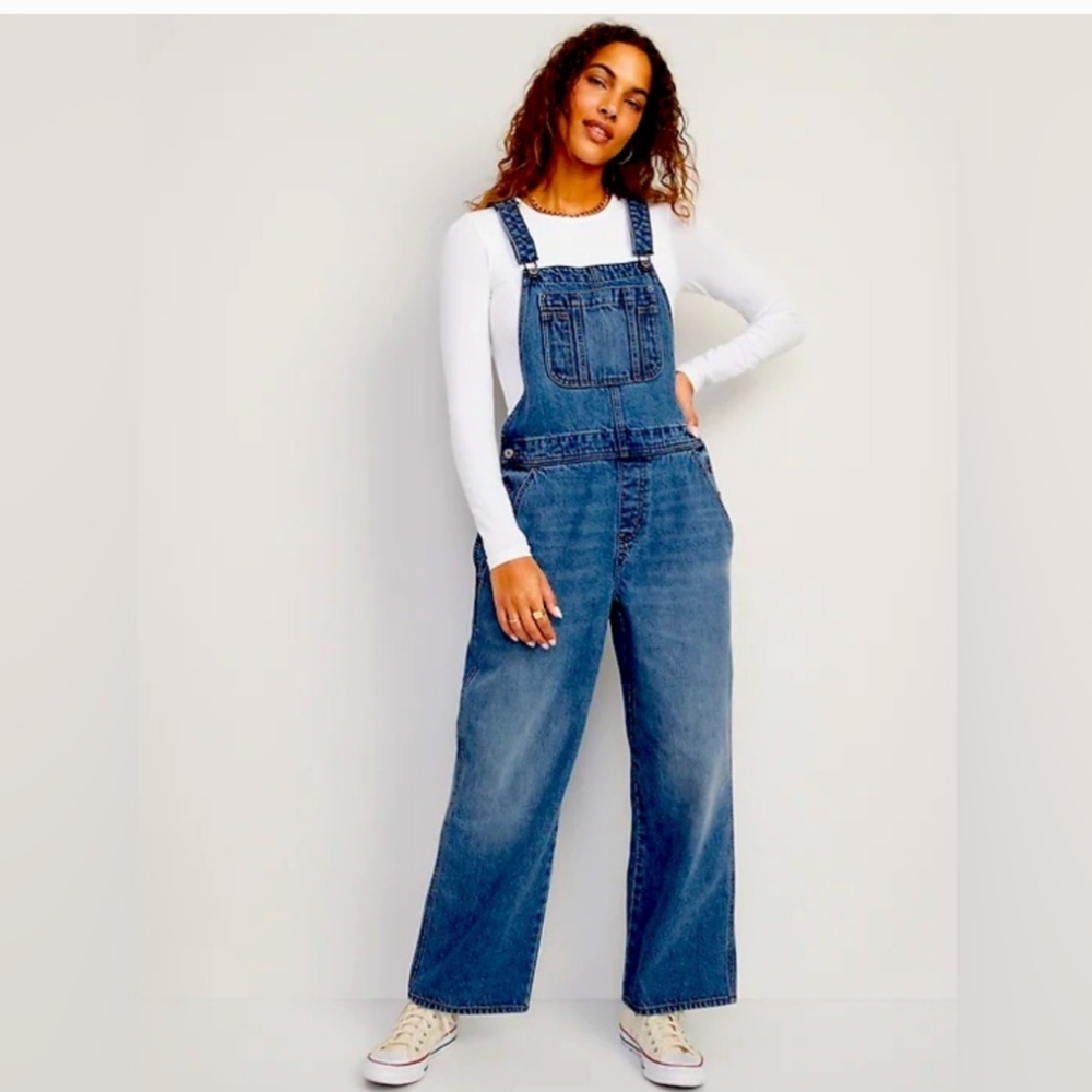Old Navy Baggy Wide Leg Bib Overalls